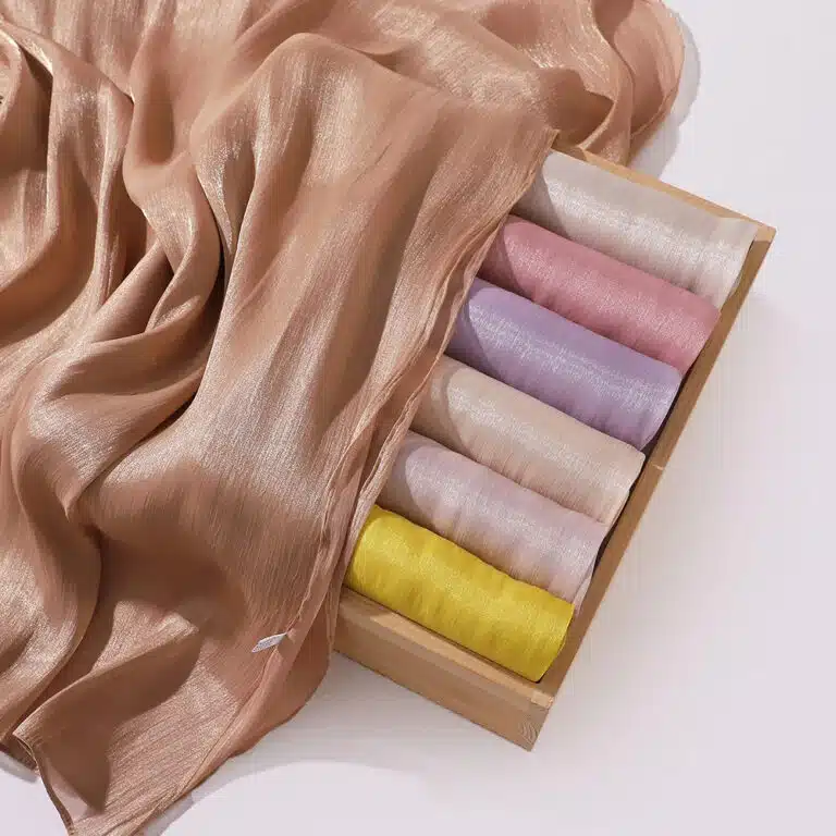 Foulard islamique femme en soie tons rosés