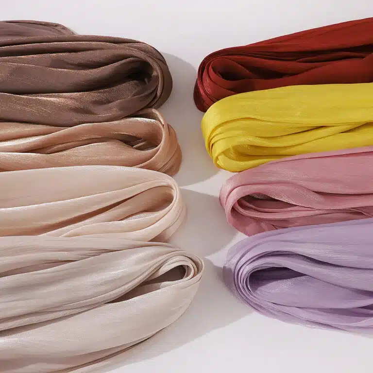 Foulard islamique femme en soie tons rosés