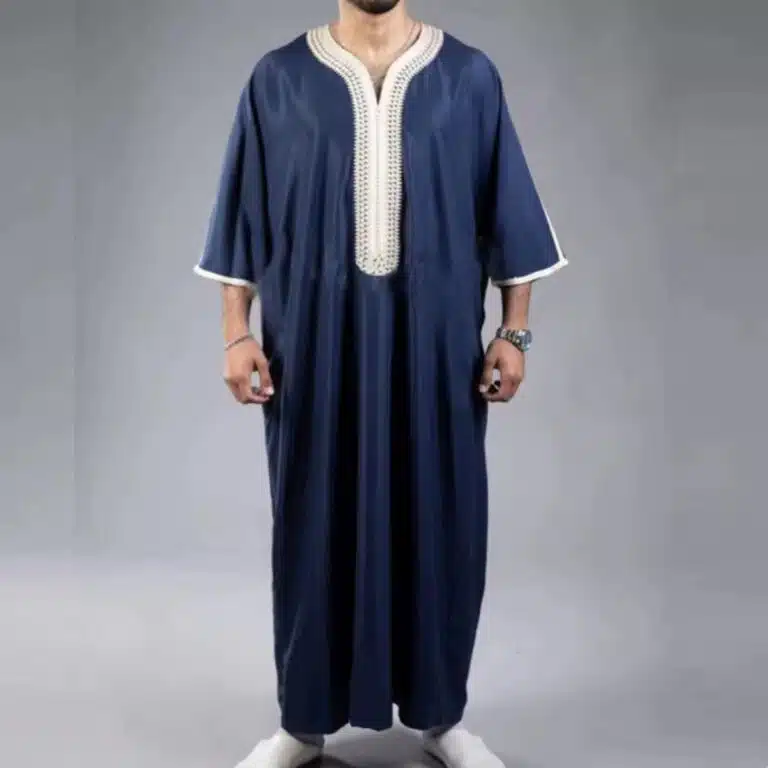 Gandoura homme brodée – coupe ample et col v