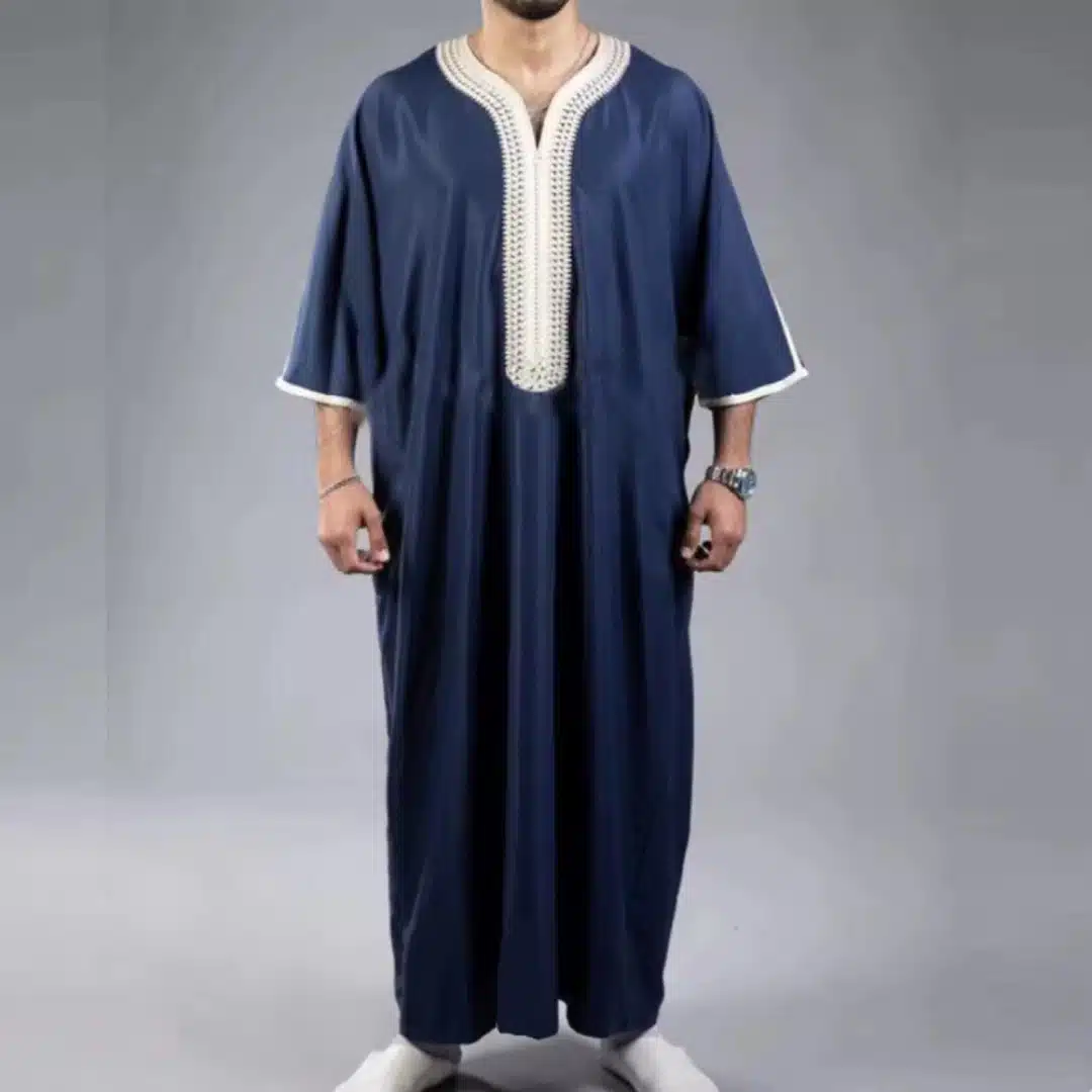 Gandoura homme brodée – coupe ample et col v