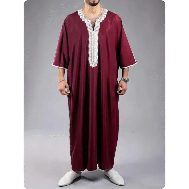 Gandoura homme brodée – coupe ample et col v