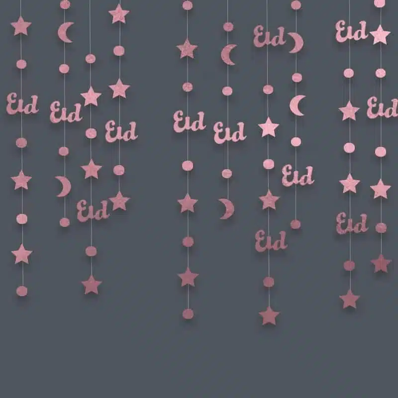 Guirlande suspendue pour ramadan Eid Mubarak - Rose