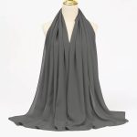 Hiyab de gasa de seda gris