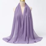 Hijab en mousseline de soie mauve - Mauve
