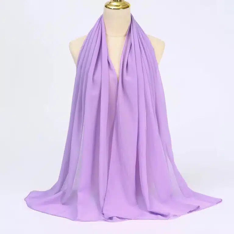 Hijab en mousseline de soie mauve - Lavande