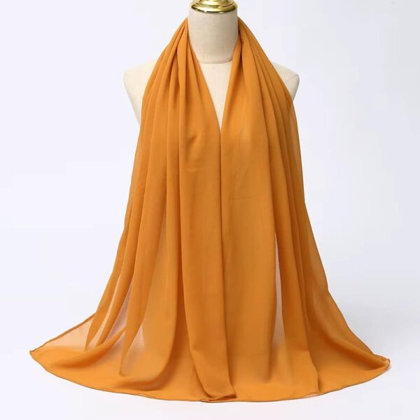 Hijab en mousseline musulmane Jaune Orangé