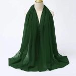 Hijab em musselina muçulmana verde - Verde esmeralda