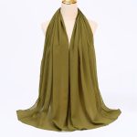 Hijab em musselina muçulmana verde - Verde azeitona