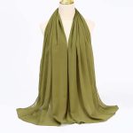Hijab em musselina muçulmana verde - Verde caqui
