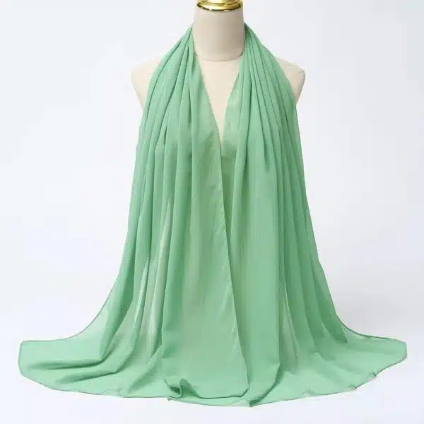Hijab en mousseline musulmane vert