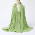 Hijab em musselina muçulmana verde - Verde primaveril