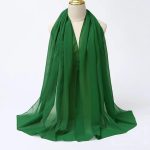 Hijab em musselina muçulmana verde - Verde