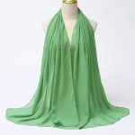 Hijab em musselina muçulmana verde - Verde bambu