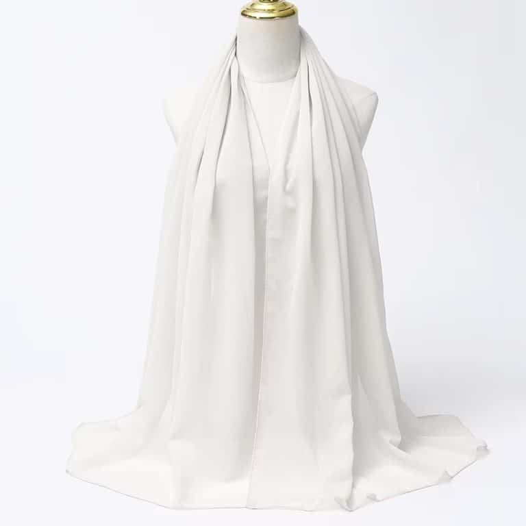 Hijan en mousseline musulmane blanc