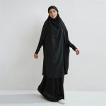 Jilbab de duas peças - Preto