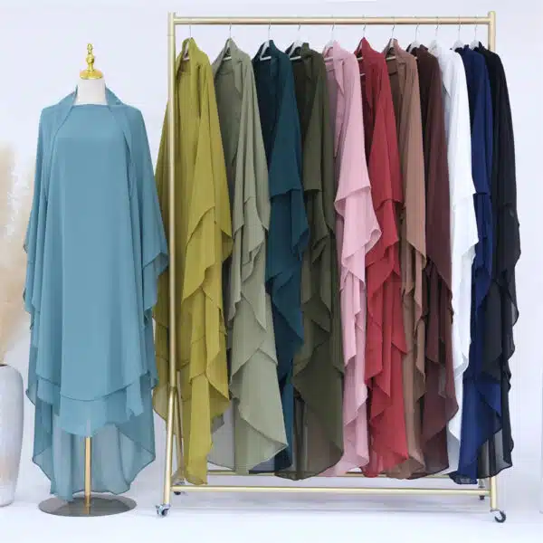 Khimar long en soie