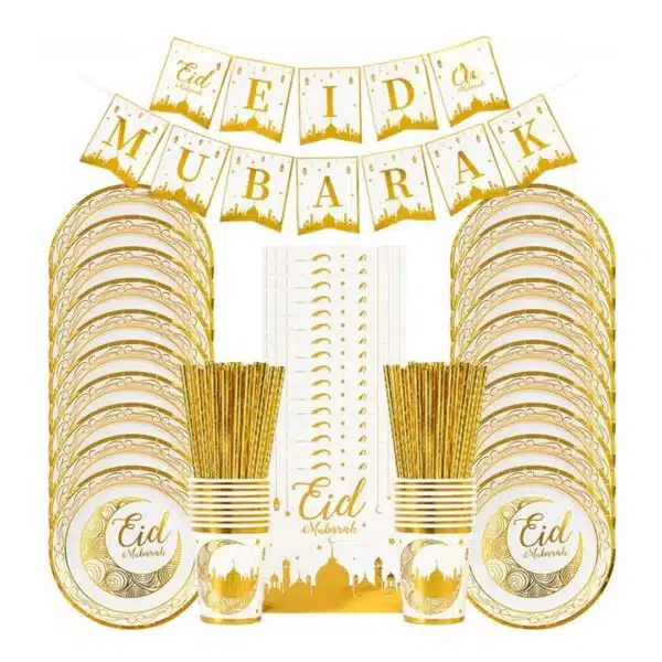 Kit de vaisselle jetable de fête spécial aid Mubarak