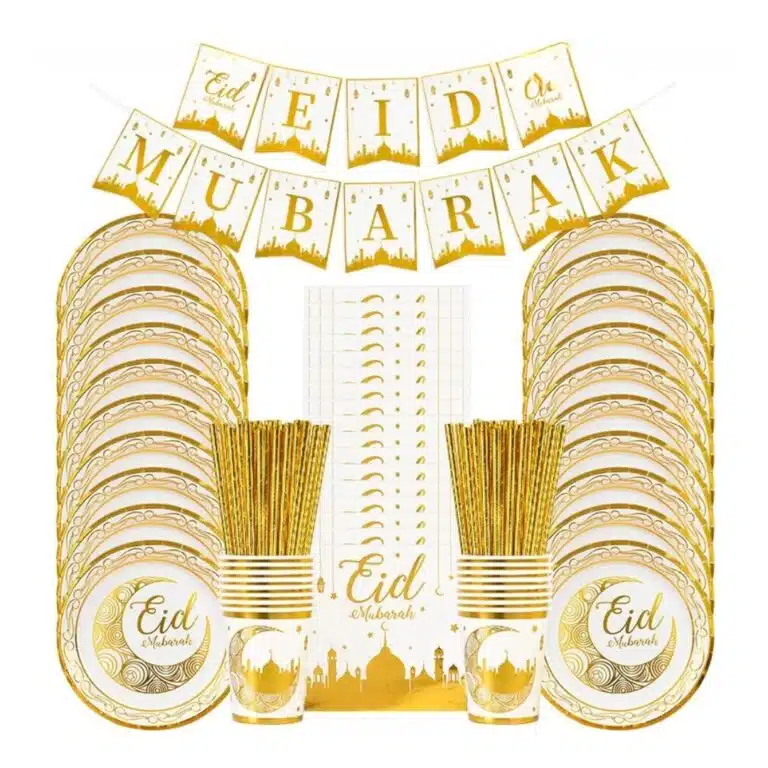 Kit de vaisselle jetable de fête spécial aid Mubarak