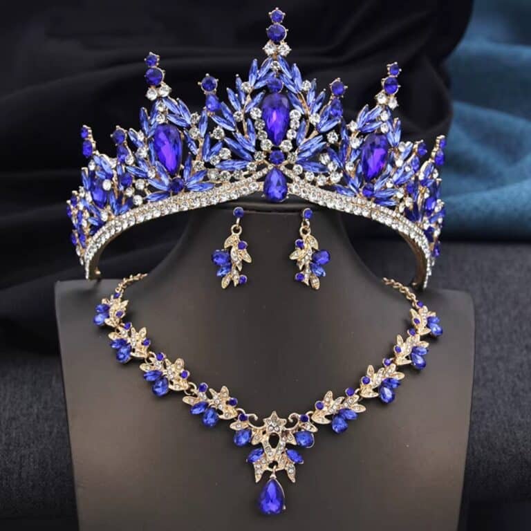 Parure Royale Orientale – Couronne, Collier et Boucles D'oreilles 1