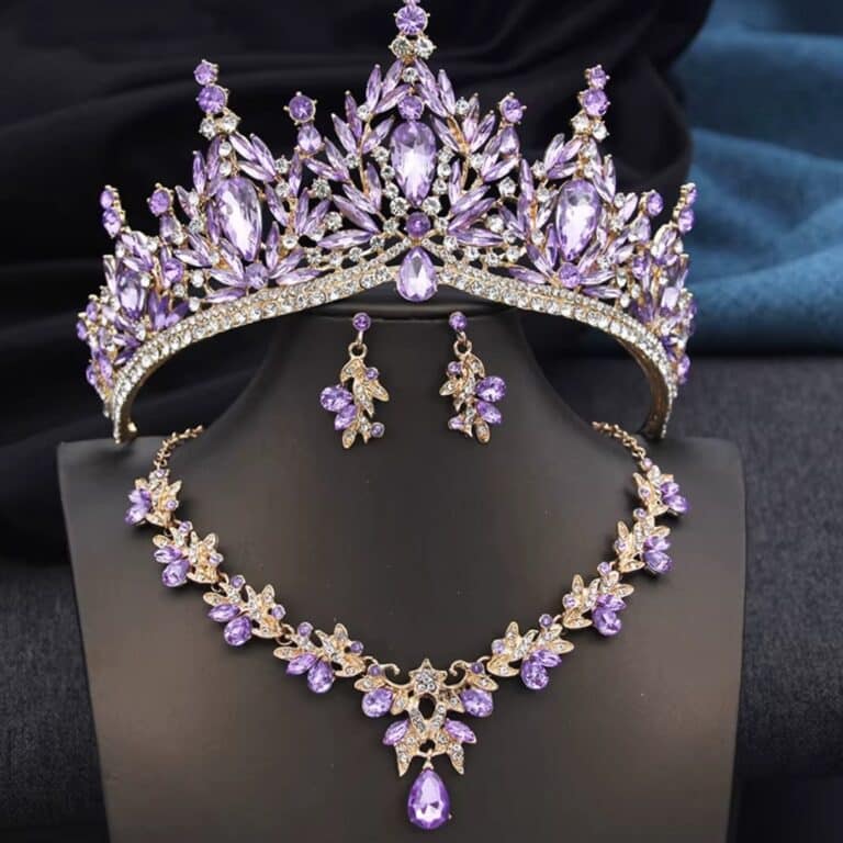 Parure Royale Orientale – Couronne, Collier et Boucles D'oreilles 10