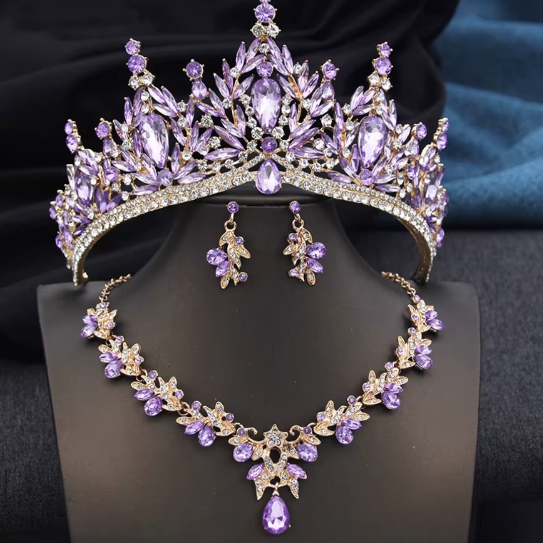 Parure Royale Orientale – Couronne, Collier et Boucles D'oreilles 10