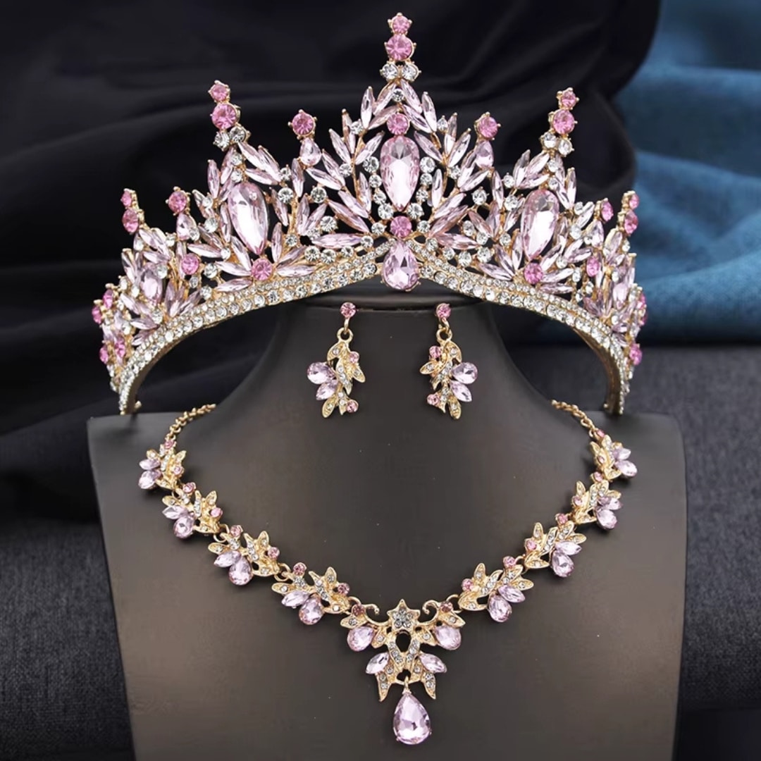 Parure Royale Orientale – Couronne, Collier et Boucles D'oreilles 2