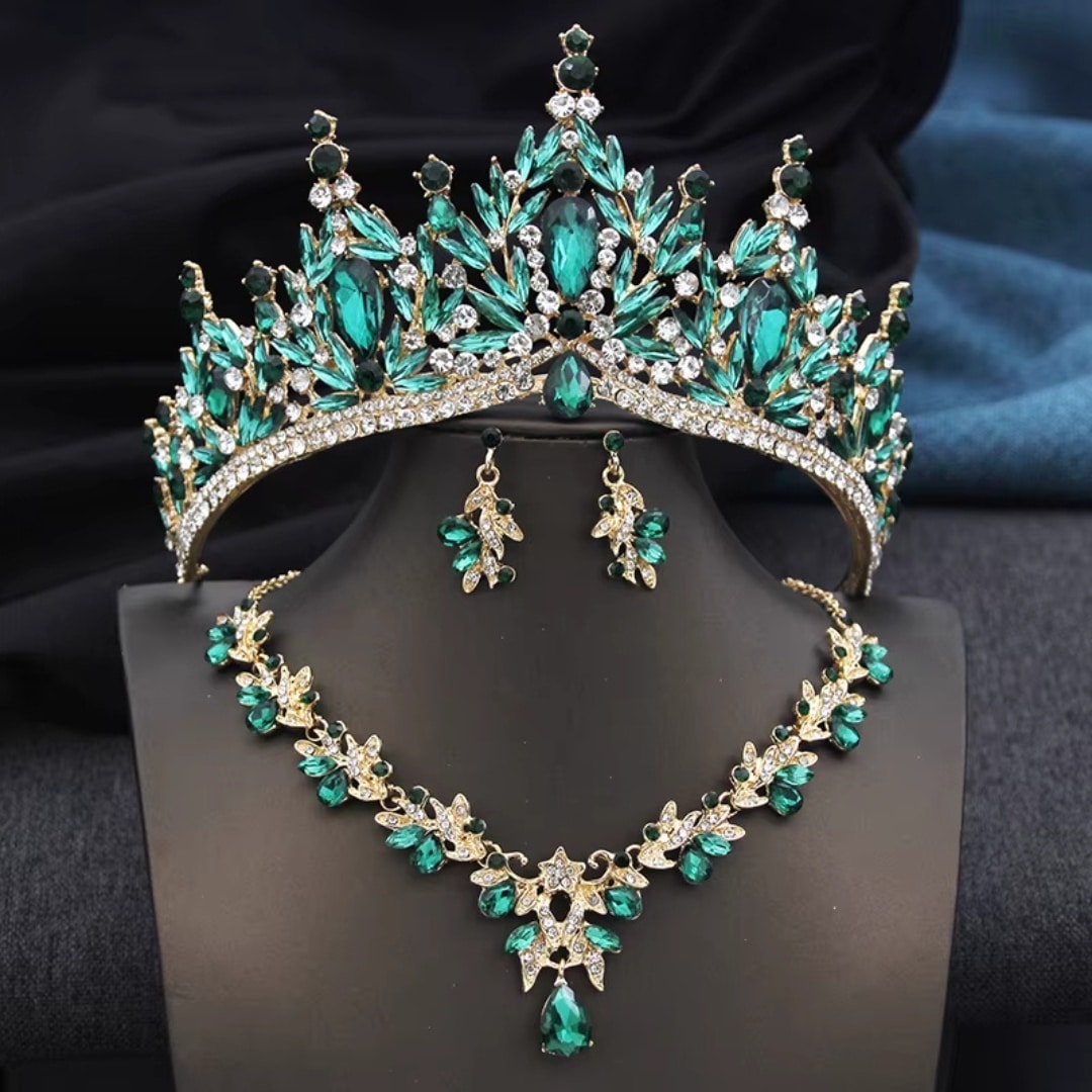 Parure Royale Orientale – Couronne, Collier et Boucles D'oreilles 6