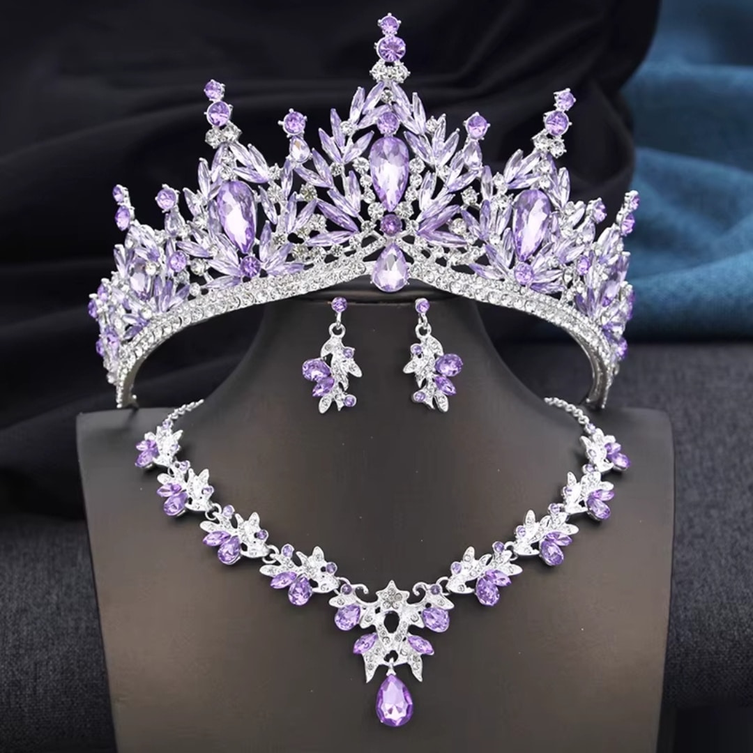 Parure Royale Orientale – Couronne, Collier et Boucles D'oreilles 9