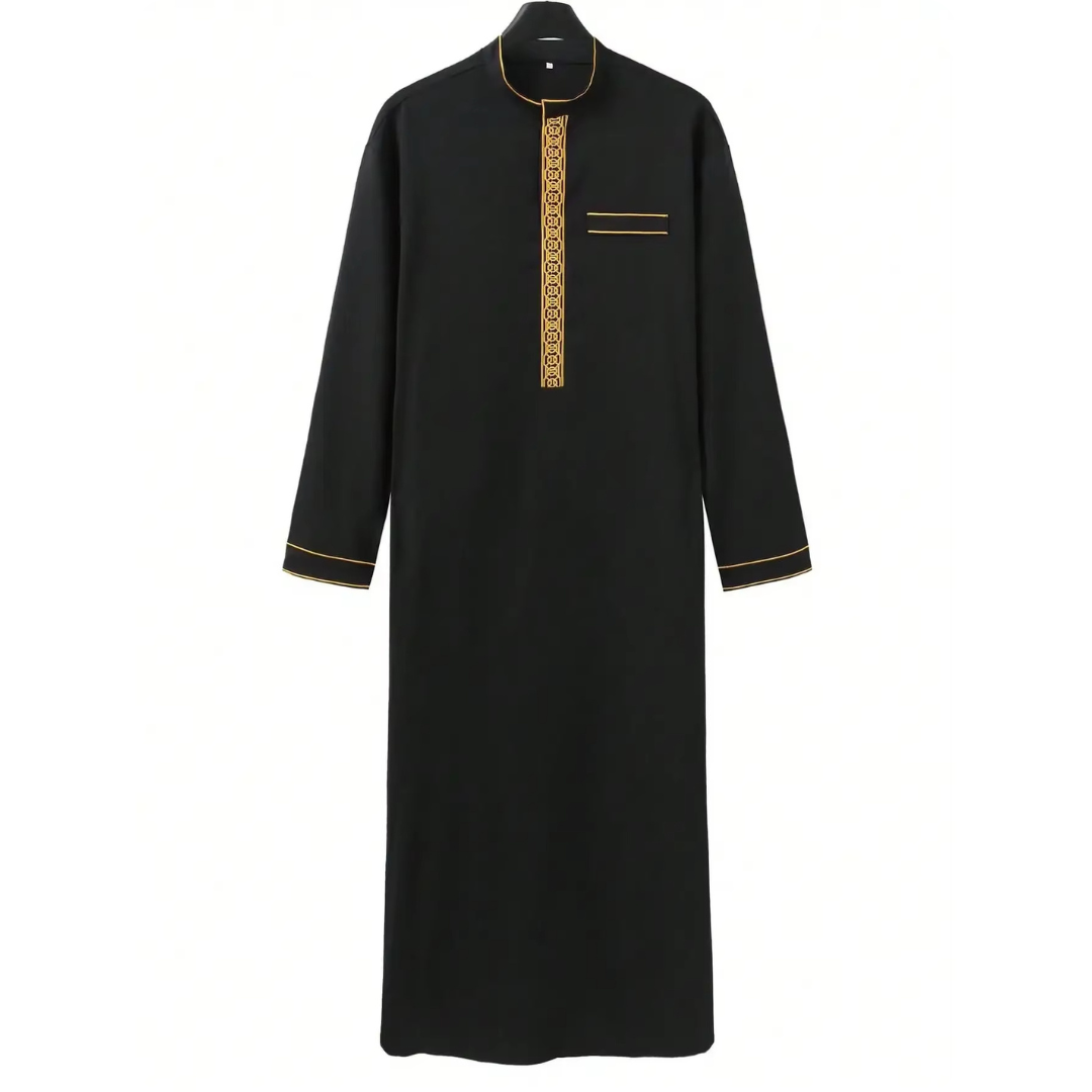Qamis Homme pour Mariage – Coupe Droite avec Broderies et col Mao 5