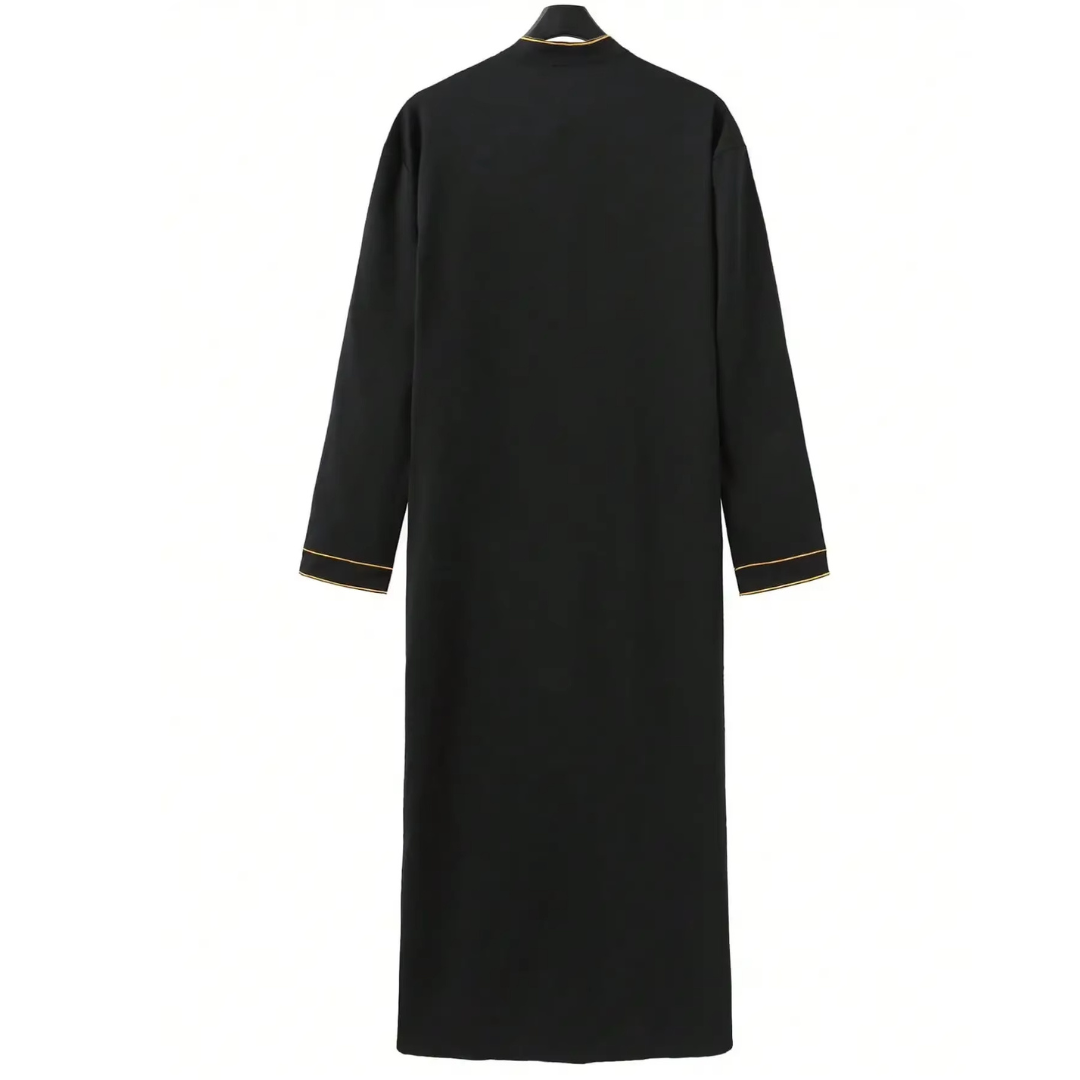 Qamis Homme pour Mariage – Coupe Droite avec Broderies et col Mao 6