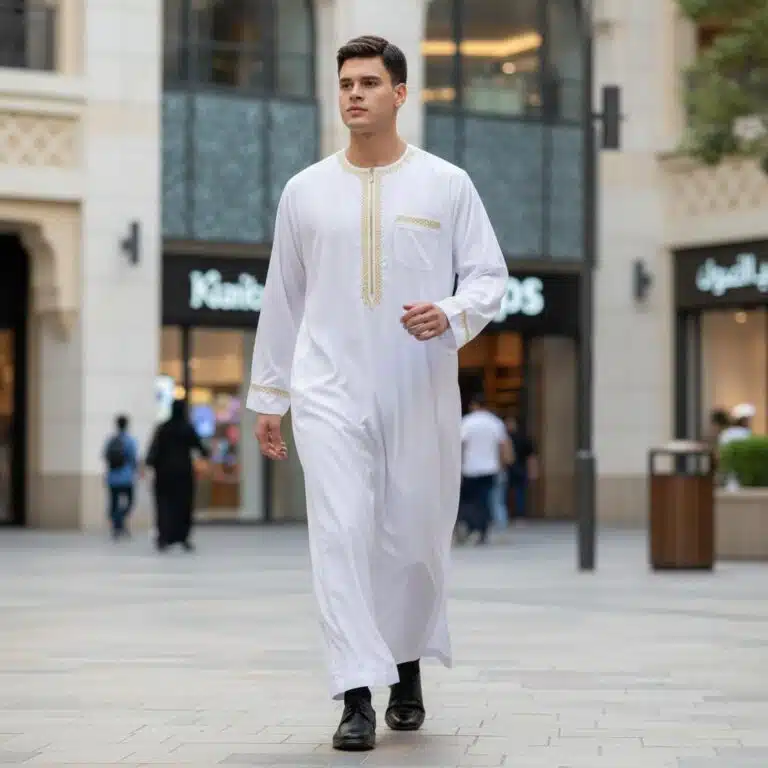 Qamis homme saoudien brodé