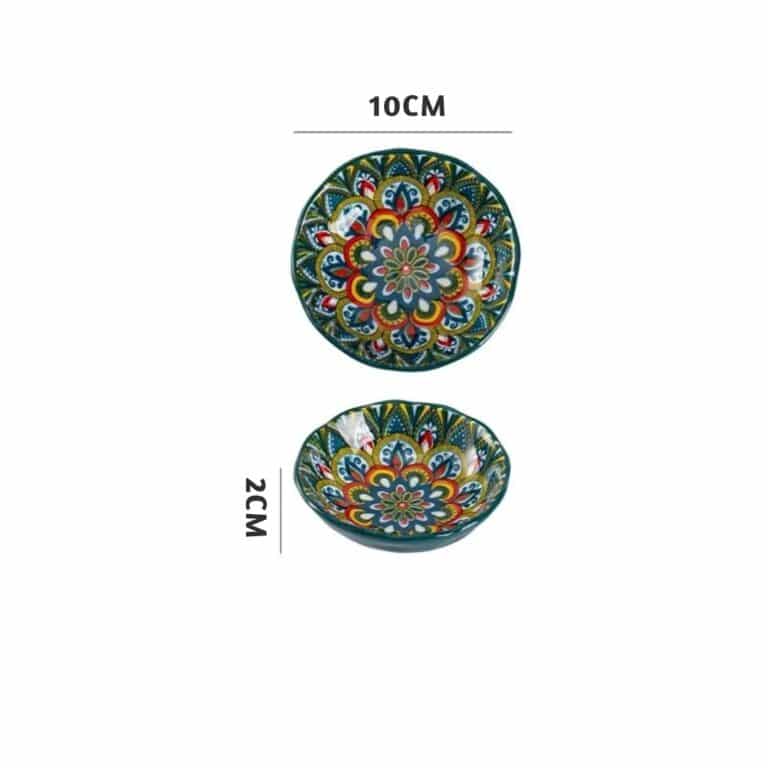 Service de Vaisselle Orientale en Céramique – Motifs Mandala Colorés 4