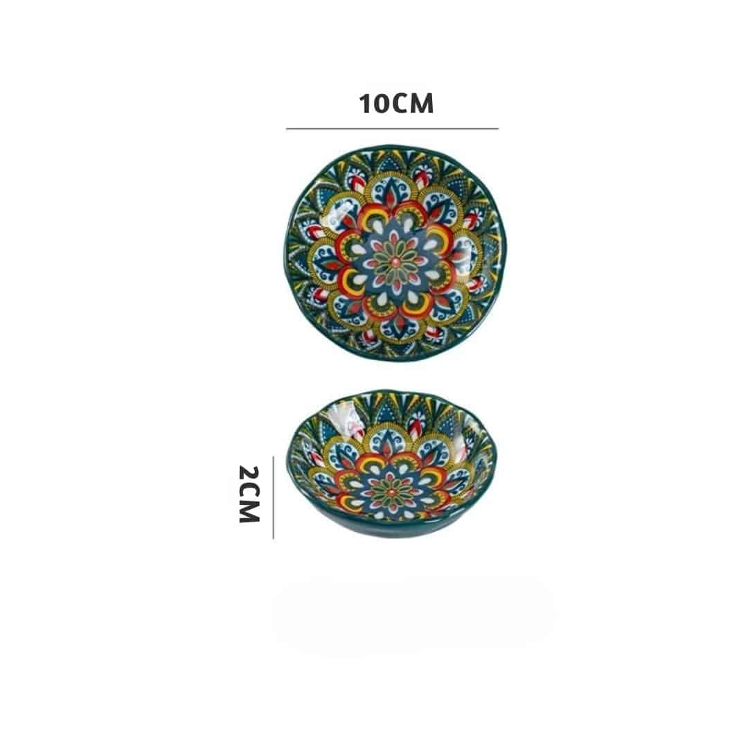 Service de Vaisselle Orientale en Céramique – Motifs Mandala Colorés 4
