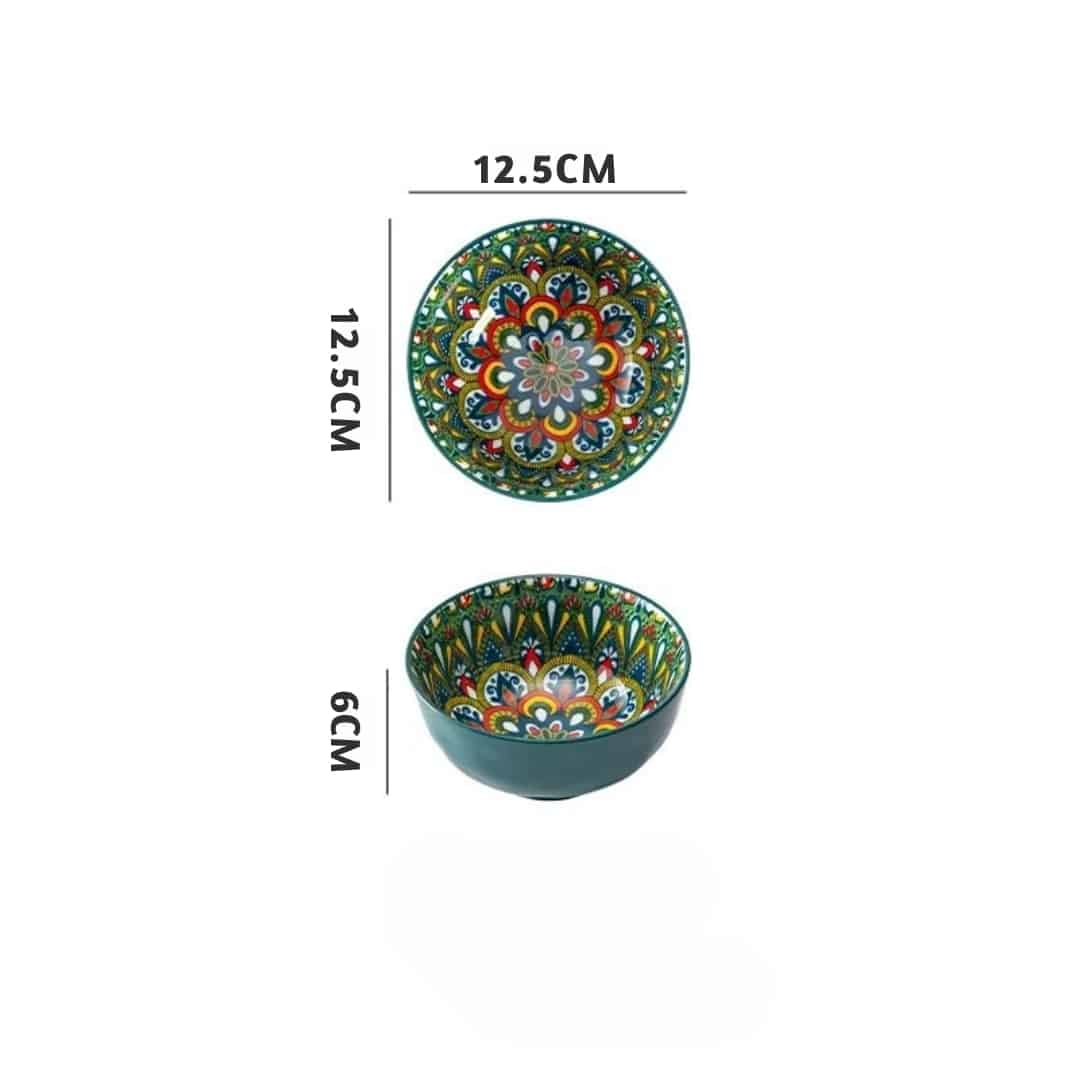Service de Vaisselle Orientale en Céramique – Motifs Mandala Colorés 5