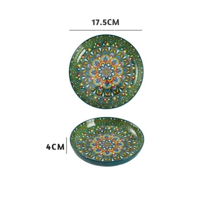Service de Vaisselle Orientale en Céramique – Motifs Mandala Colorés 7