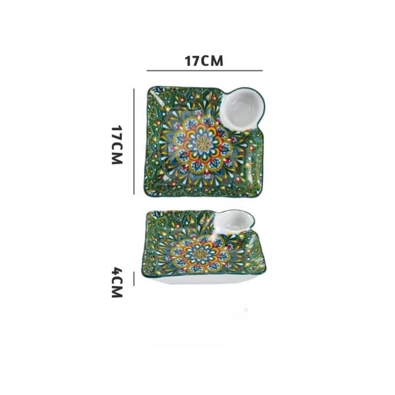 Service de Vaisselle Orientale en Céramique – Motifs Mandala Colorés 8