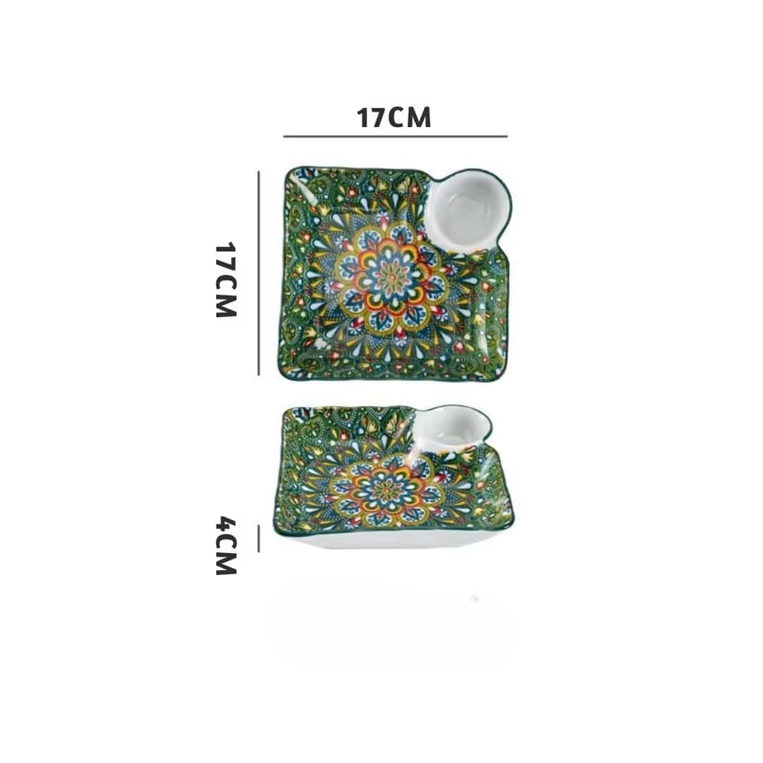 Service de Vaisselle Orientale en Céramique – Motifs Mandala Colorés 8