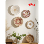 Set gevlochten wandmanden van rotan