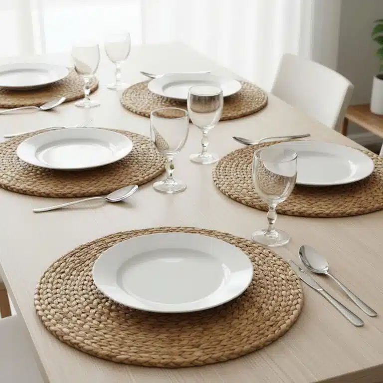Set de table rond tressage artisanal
