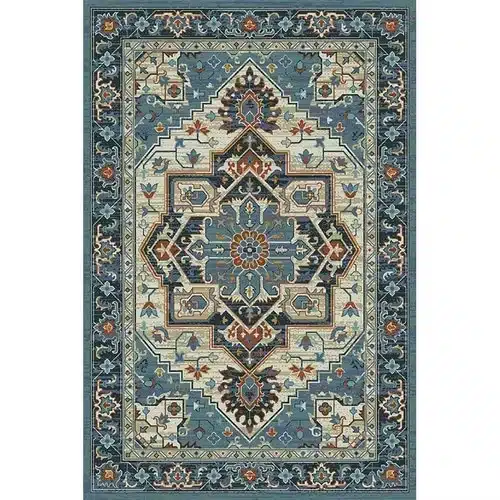 Tapis berbères du Maroc arabesques bleu