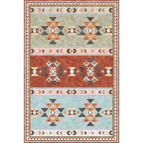Tapis traditionnel marocain aux motifs géométriques