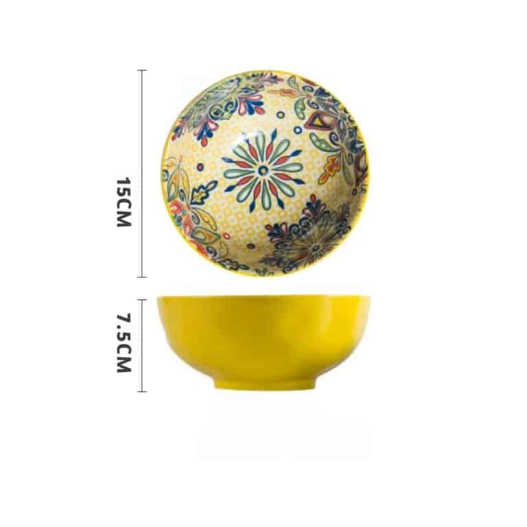 Vaisselle en Céramique Oriental Motifs Floraux Géométriques 5