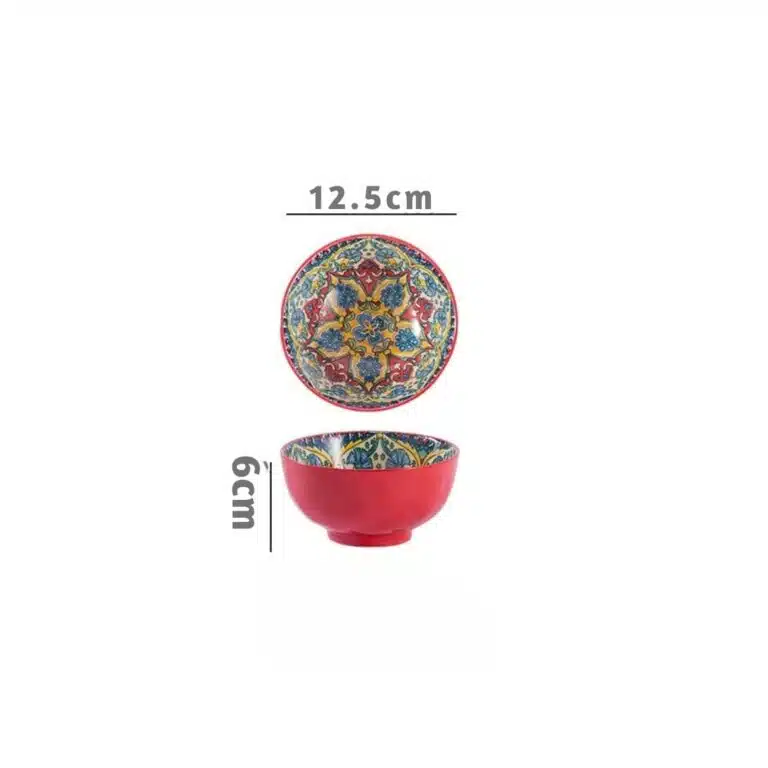Vaisselle en céramique style tunisienne rouge