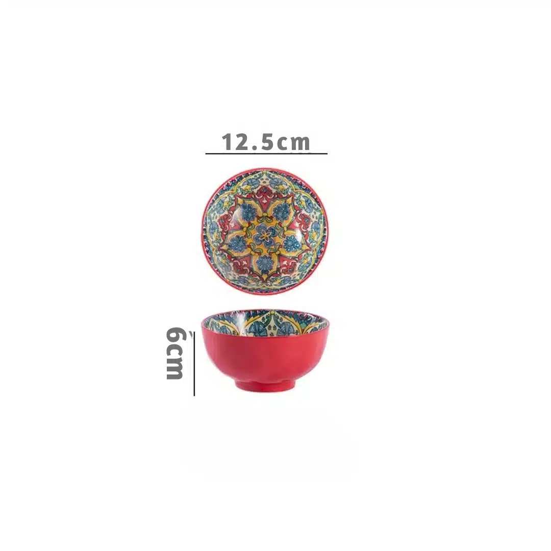 Vaisselle en céramique style tunisienne rouge