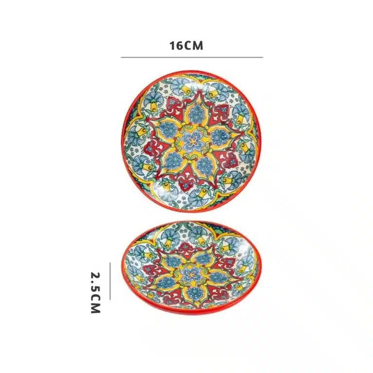 Vaisselle en céramique style tunisienne rouge