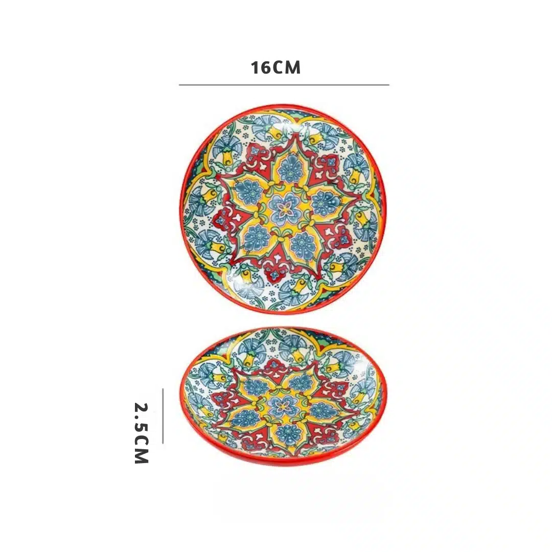 Vaisselle en céramique style tunisienne rouge
