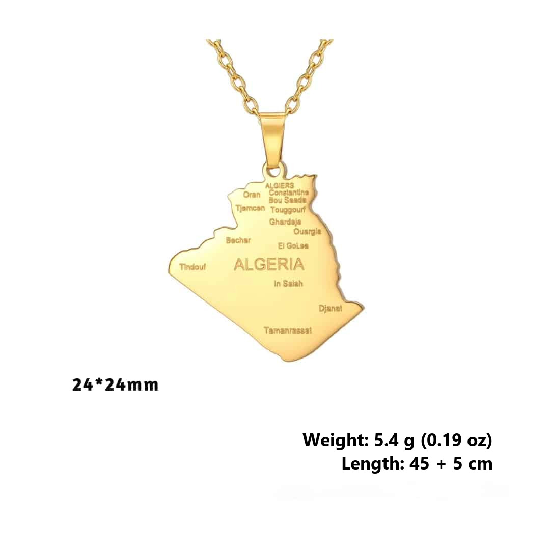 Algeria map necklace