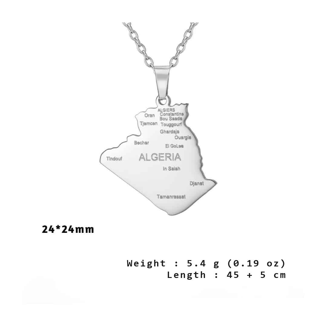 Algeria map necklace