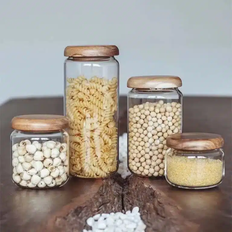Boite de conservation en verre à fruits secs