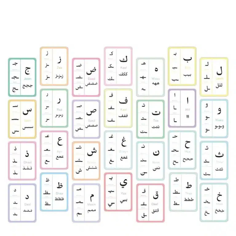Cartes éducatives alphabet arabe